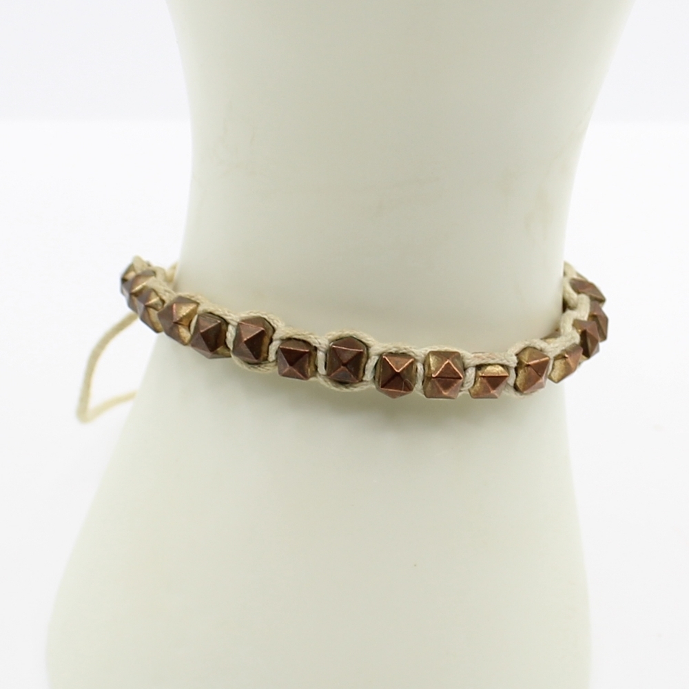 Vintage bead and thread bracelet